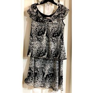 R&K ORIGINALS - 🎉HP🎉 EUC - L Sz 12 2-Piece Dress/Flutter-Sleeves & Boat-Neck